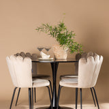 Jídelní stůl Glade – černá / černá MDF + židle Limhamn Light – černá / béžová Velvet _4