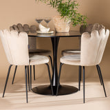 Jídelní stůl Glade – černá / černá MDF + židle Limhamn Light – černá / béžová Velvet _4