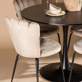 Jídelní stůl Glade – černá / černá MDF + židle Limhamn Light – černá / béžová Velvet _4