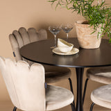 Jídelní stůl Glade – černá / černá MDF + židle Limhamn Light – černá / béžová Velvet _4