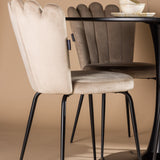 Jídelní stůl Glade – černá / černá MDF + židle Limhamn Light – černá / béžová Velvet _4