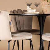 Jídelní stůl Glade – černá / černá MDF + židle Limhamn Light – černá / béžová Velvet _4