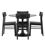 Jídelní stůl Glade – černá / černá MDF + jídelní židle Montros – přírodní / přírodní kaučuk _4