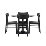 Jídelní stůl Glade – černá / černá MDF + jídelní židle Montros – přírodní / přírodní kaučuk _4