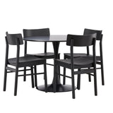 Jídelní stůl Glade – černá / černá MDF + jídelní židle Montros – přírodní / přírodní kaučuk _4