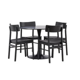 Jídelní stůl Glade – černá / černá MDF + jídelní židle Montros – přírodní / přírodní kaučuk _4