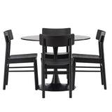 Jídelní stůl Glade – černá / černá MDF + jídelní židle Montros – přírodní / přírodní kaučuk _4