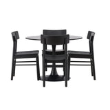 Jídelní stůl Glade – černá / černá MDF + jídelní židle Montros – přírodní / přírodní kaučuk _4