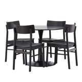 Jídelní stůl Glade – černá / černá MDF + jídelní židle Montros – přírodní / přírodní kaučuk _4