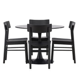 Jídelní stůl Glade – černá / černá MDF + jídelní židle Montros – přírodní / přírodní kaučuk _4