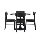 Jídelní stůl Glade – černá / černá MDF + jídelní židle Montros – přírodní / přírodní kaučuk _4