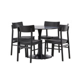 Jídelní stůl Glade – černá / černá MDF + jídelní židle Montros – přírodní / přírodní kaučuk _4