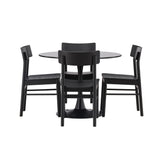 Jídelní stůl Glade – černá / černá MDF + jídelní židle Montros – přírodní / přírodní kaučuk _4