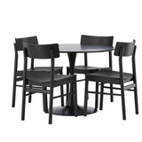 Jídelní stůl Glade – černá / černá MDF + jídelní židle Montros – přírodní / přírodní kaučuk _4