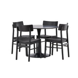 Jídelní stůl Glade – černá / černá MDF + jídelní židle Montros – přírodní / přírodní kaučuk _4