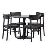 Jídelní stůl Glade – černá / černá MDF + jídelní židle Montros – přírodní / přírodní kaučuk _4