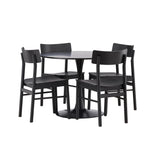 Jídelní stůl Glade – černá / černá MDF + jídelní židle Montros – přírodní / přírodní kaučuk _4