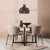 Jídelní stůl Durango - černá / ořechová MDF + jídelní židle Modesto - šedá / kouřová černá Boucle _4