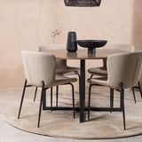 Jídelní stůl Durango - černá / ořechová MDF + jídelní židle Modesto - šedá / kouřová černá Boucle _4