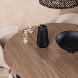 Jídelní stůl Durango - černá / ořechová MDF + jídelní židle Modesto - šedá / kouřová černá Boucle _4