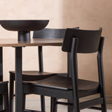 Jídelní stůl Durango – černá / ořechová MDF + jídelní židle Montros – přírodní / přírodní kaučukové dřevo _4