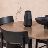 Jídelní stůl Durango – černá / ořechová MDF + jídelní židle Montros – přírodní / přírodní kaučukové dřevo _4