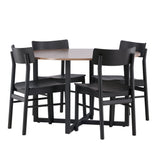 Jídelní stůl Durango – černá / ořechová MDF + jídelní židle Montros – přírodní / přírodní kaučukové dřevo _4