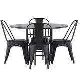 Jídelní stůl Copenhagen – černá / mocca dýha + jídelní židle Tempe – matná černá / kov _4