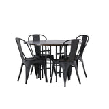 Jídelní stůl Copenhagen – černá / mocca dýha + jídelní židle Tempe – matná černá / kov _4