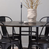 Jídelní stůl Copenhagen – černá / mocca dýha + jídelní židle Tempe – matná černá / kov _4