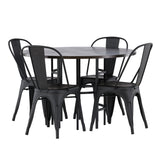 Jídelní stůl Copenhagen – černá / mocca dýha + jídelní židle Tempe – matná černá / kov _4