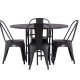 Jídelní stůl Copenhagen – černá / černá dýha + jídelní židle Tempe – matná černá / kov _4