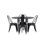 Jídelní stůl Copenhagen – černá / černá dýha + jídelní židle Tempe – matná černá / kov _4