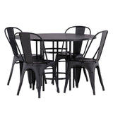 Jídelní stůl Copenhagen – černá / černá dýha + jídelní židle Tempe – matná černá / kov _4