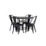 Jídelní stůl Copenhagen – černá / černá dýha + jídelní židle Tempe – matná černá / kov _4