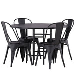 Jídelní stůl Copenhagen – černá / černá dýha + jídelní židle Tempe – matná černá / kov _4