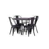 Jídelní stůl Copenhagen – černá / černá dýha + jídelní židle Tempe – matná černá / kov _4