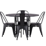 Jídelní stůl Copenhagen – černá / černá dýha + jídelní židle Tempe – matná černá / kov _4