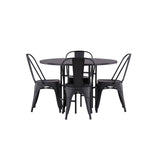 Jídelní stůl Copenhagen – černá / černá dýha + jídelní židle Tempe – matná černá / kov _4