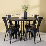 Jídelní stůl Copenhagen – černá / černá dýha + jídelní židle Tempe – matná černá / kov _4