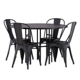 Jídelní stůl Copenhagen – černá / černá dýha + jídelní židle Tempe – matná černá / kov _4