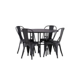 Jídelní stůl Copenhagen – černá / černá dýha + jídelní židle Tempe – matná černá / kov _4