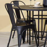 Jídelní stůl Copenhagen – černá / černá dýha + jídelní židle Tempe – matná černá / kov _4