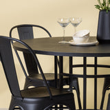 Jídelní stůl Copenhagen – černá / černá dýha + jídelní židle Tempe – matná černá / kov _4