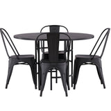 Jídelní stůl Copenhagen – černá / černá dýha + jídelní židle Tempe – matná černá / kov _4