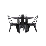 Jídelní stůl Copenhagen – černá / černá dýha + jídelní židle Tempe – matná černá / kov _4