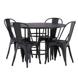 Jídelní stůl Copenhagen – černá / černá dýha + jídelní židle Tempe – matná černá / kov _4