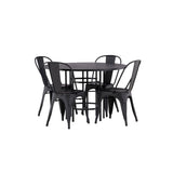 Jídelní stůl Copenhagen – černá / černá dýha + jídelní židle Tempe – matná černá / kov _4