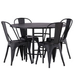 Jídelní stůl Copenhagen – černá / černá dýha + jídelní židle Tempe – matná černá / kov _4