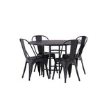 Jídelní stůl Copenhagen – černá / černá dýha + jídelní židle Tempe – matná černá / kov _4